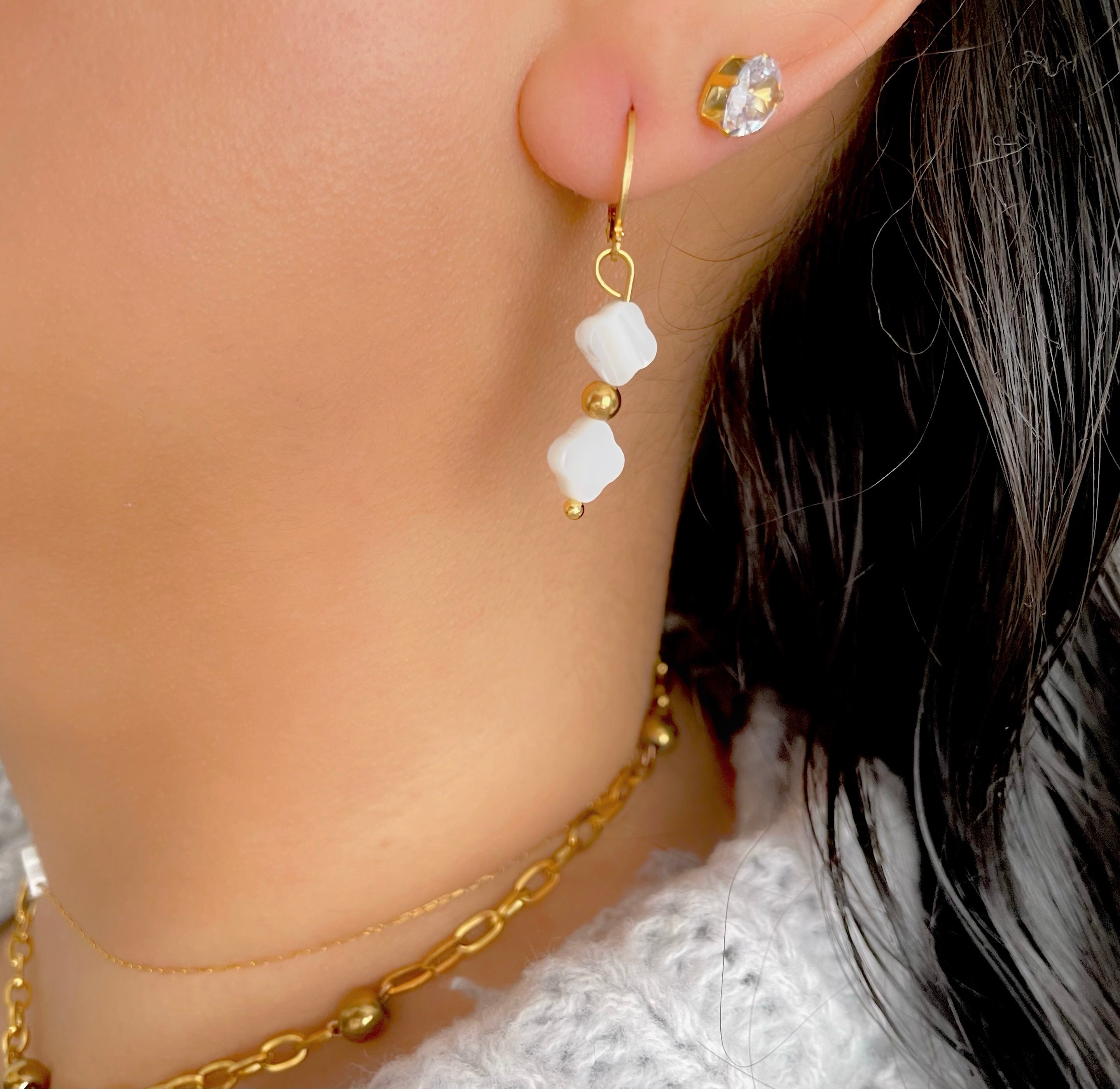 Aros de gota de trébol