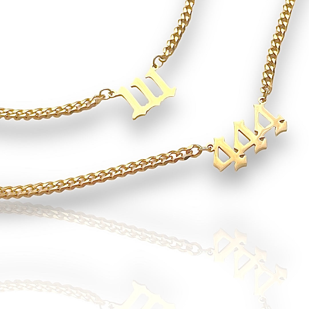 Angel Number Necklace Gold