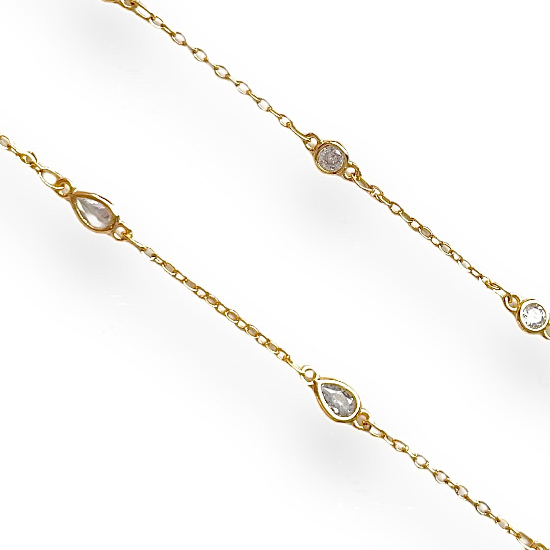 Dainty Crystal Necklaces Gold