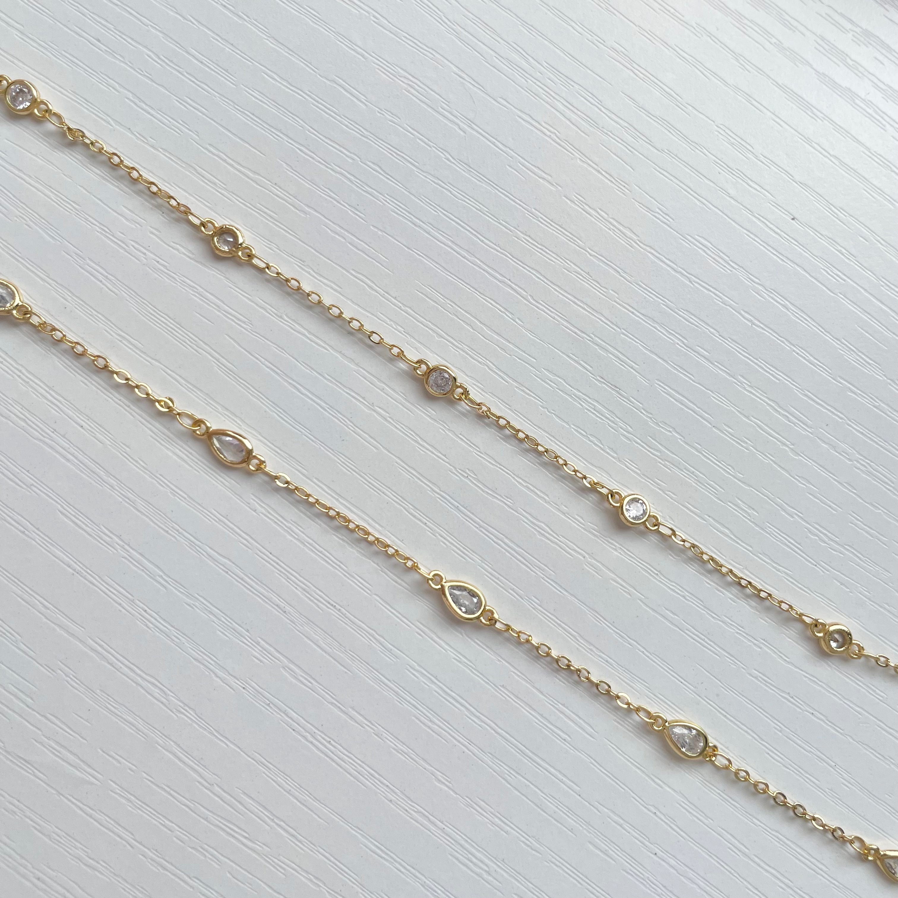 Dainty Crystal Necklaces Gold UK jewellery