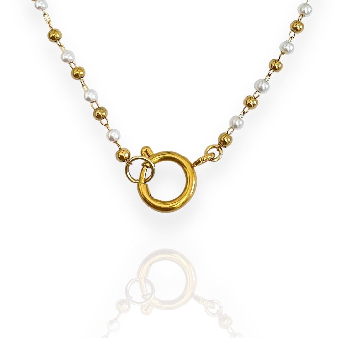 Seeing Pearls Charm Bracelet Gold