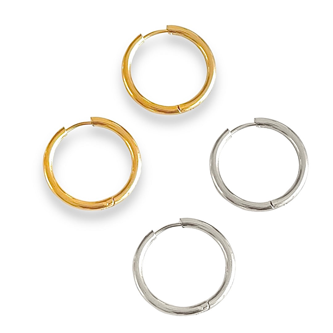 Simple Stainless Steel Hoops