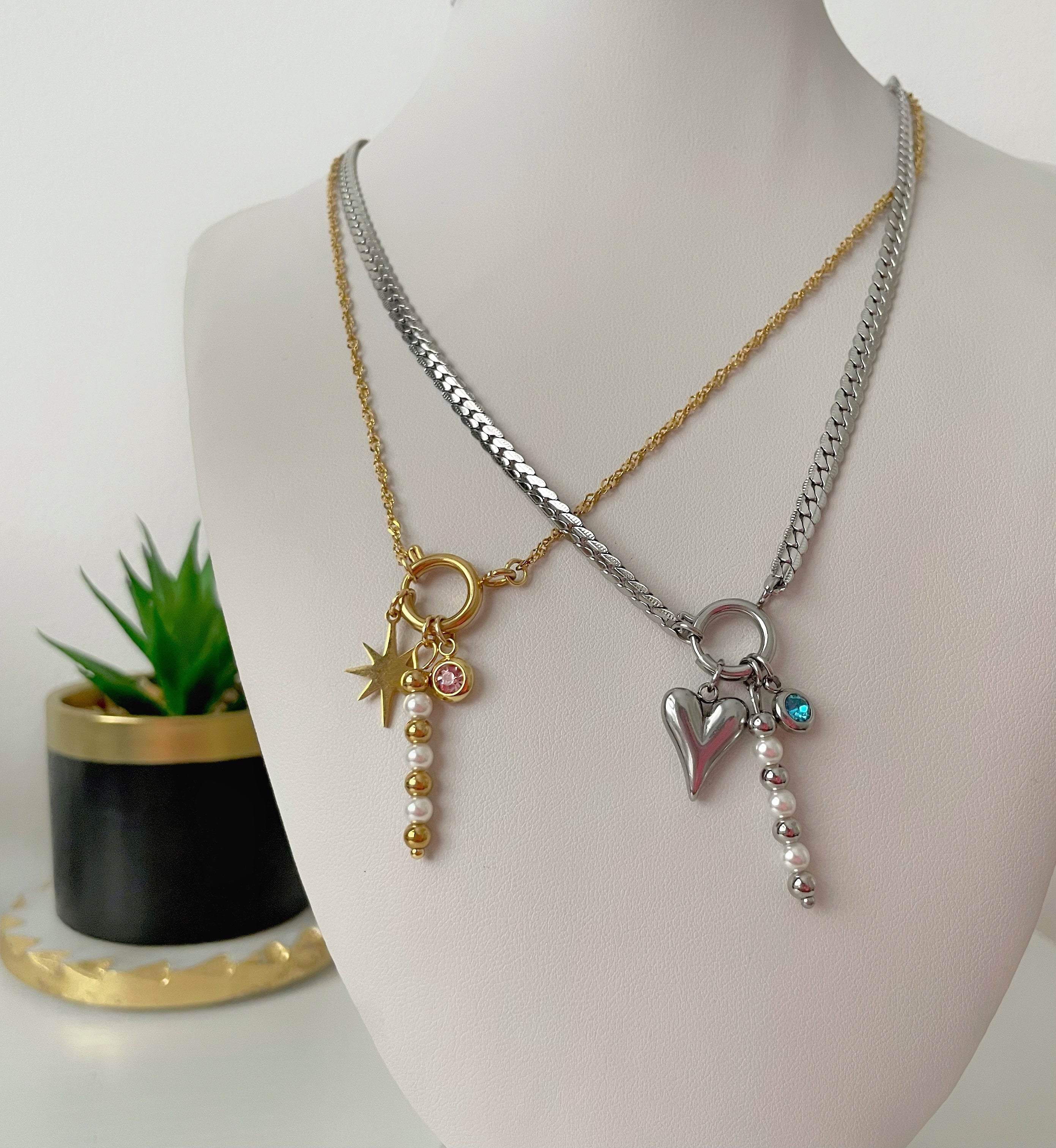 paw charm and birthstone charms