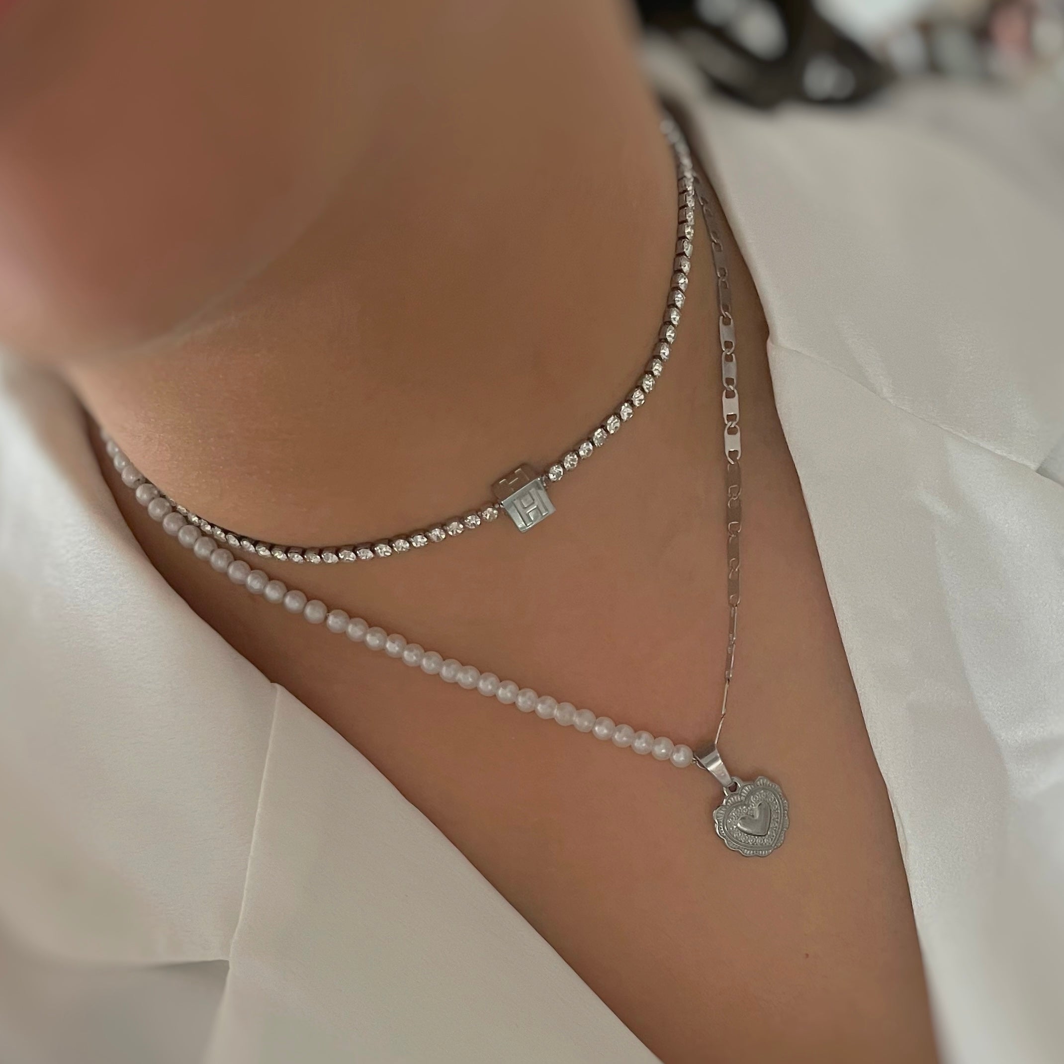 cube initial necklace