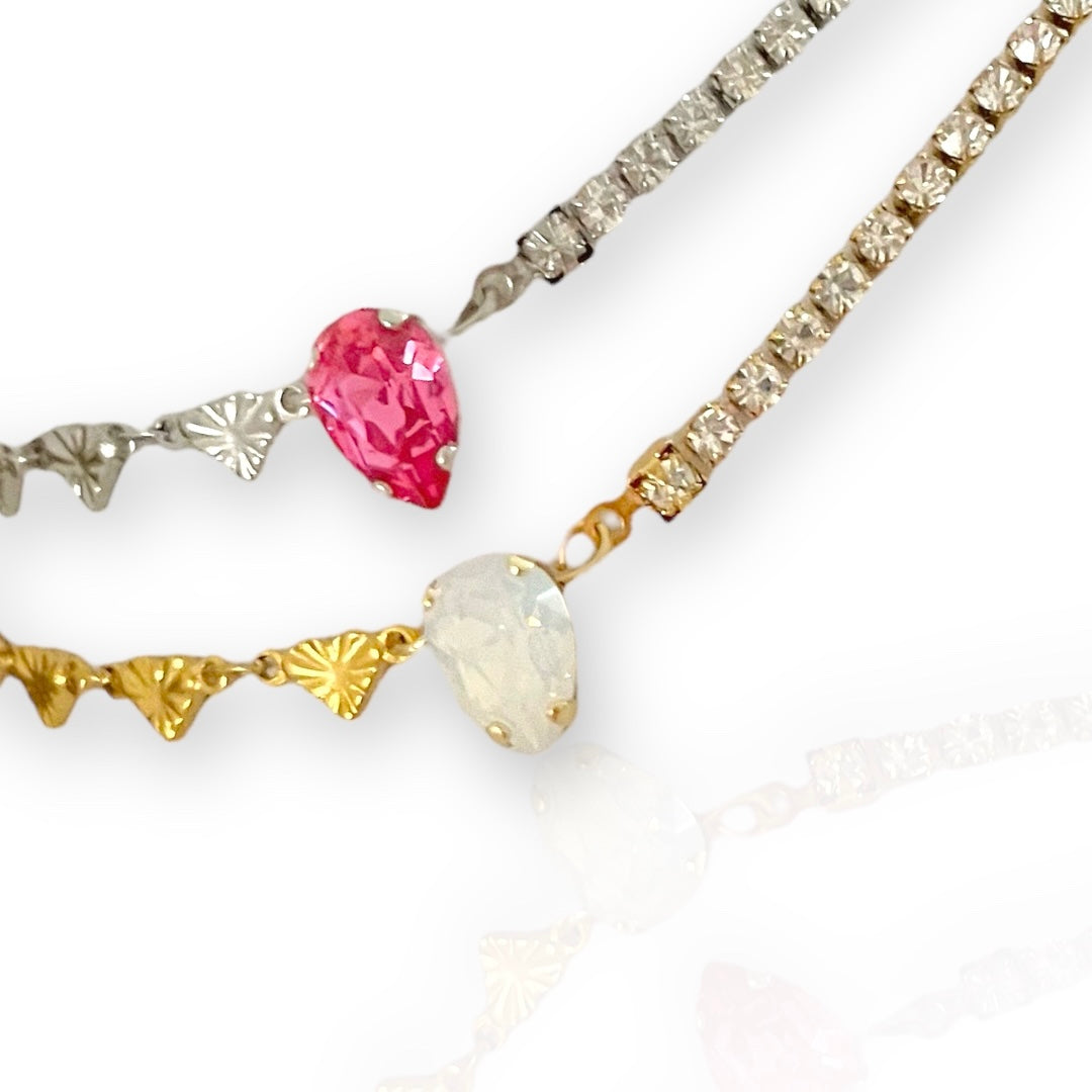 tennis necklace with hearts