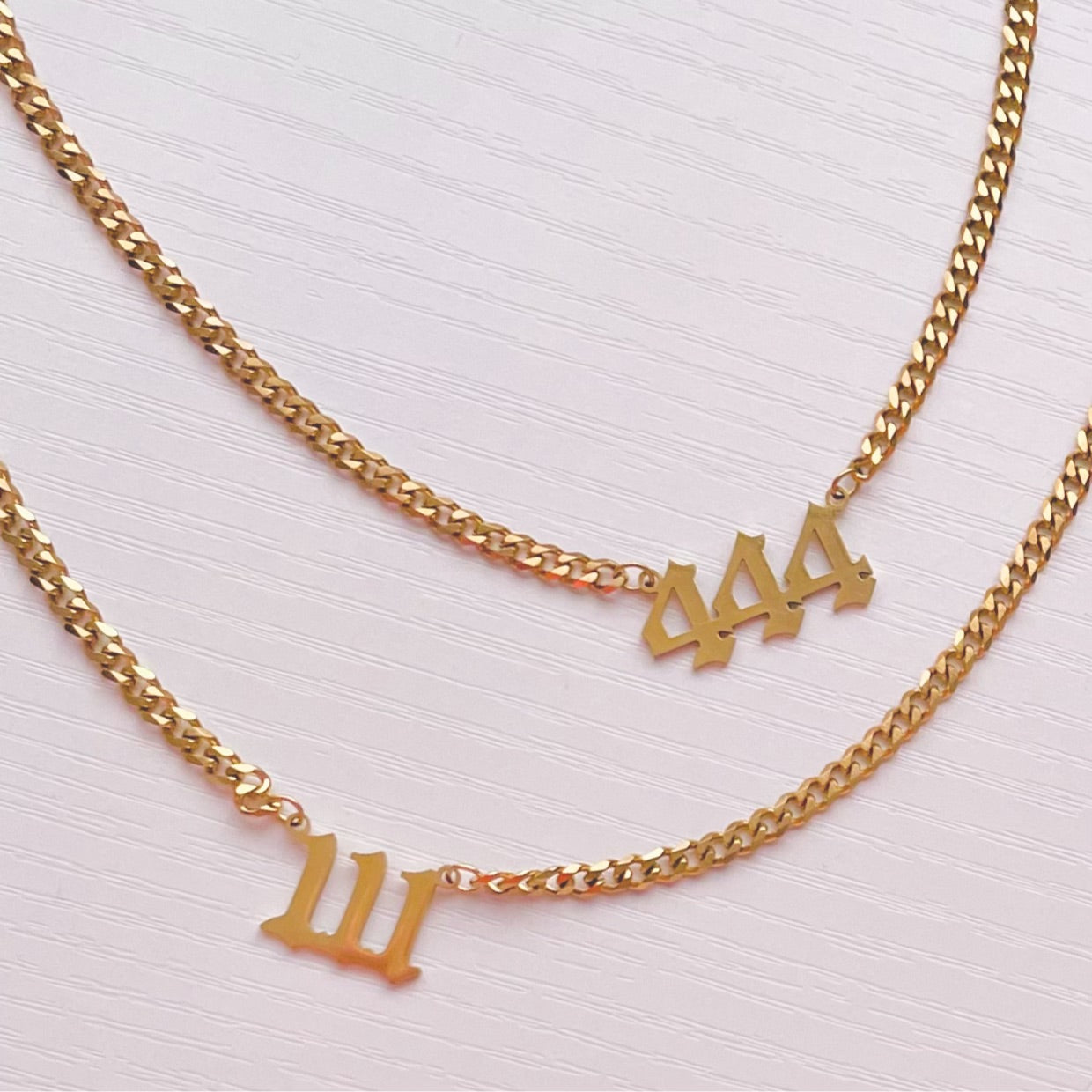 Gold Angel Number Necklace 111 Angel Number Necklace 444