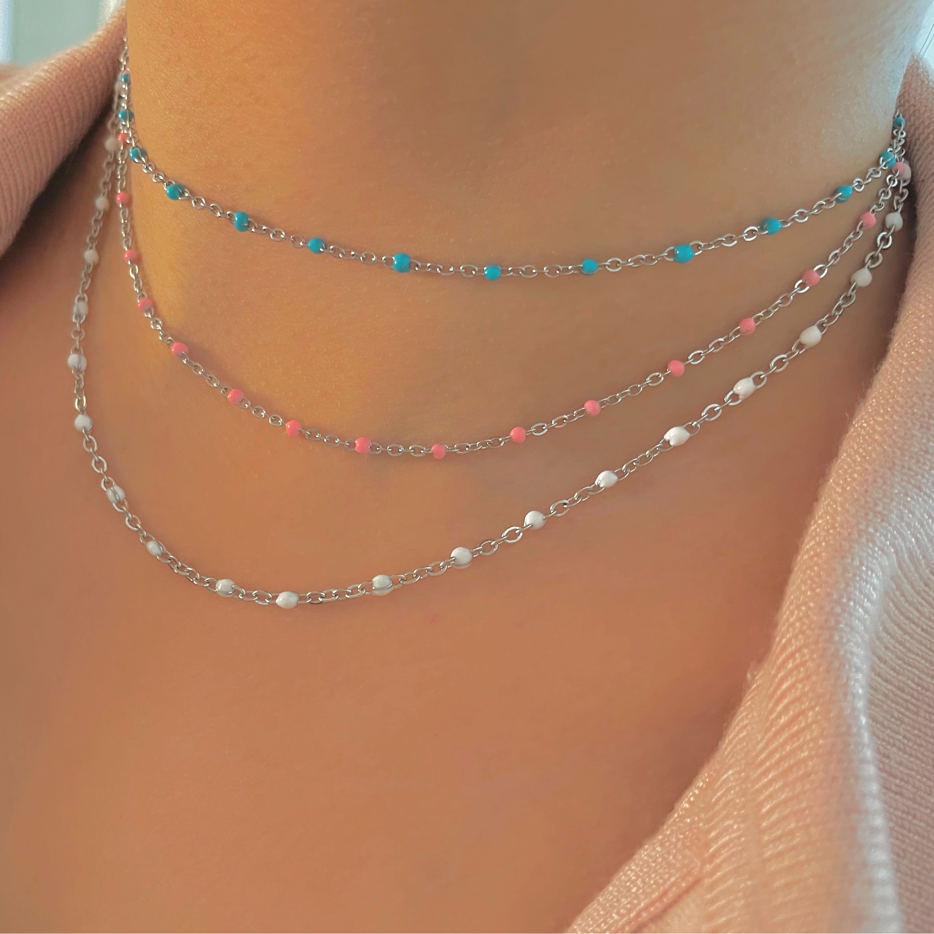 Silver Colourful Necklaces