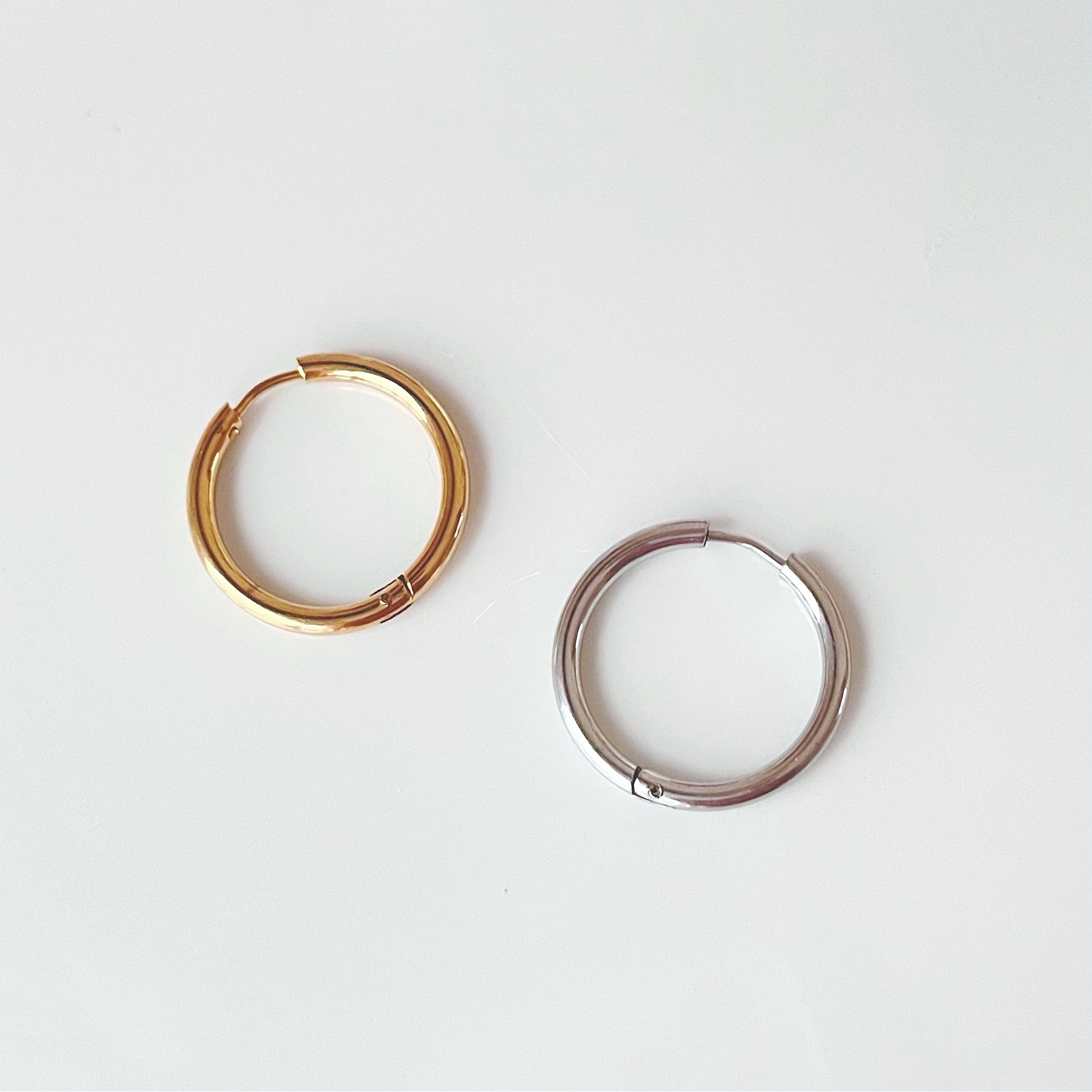 Steel everyday hoop earrings
