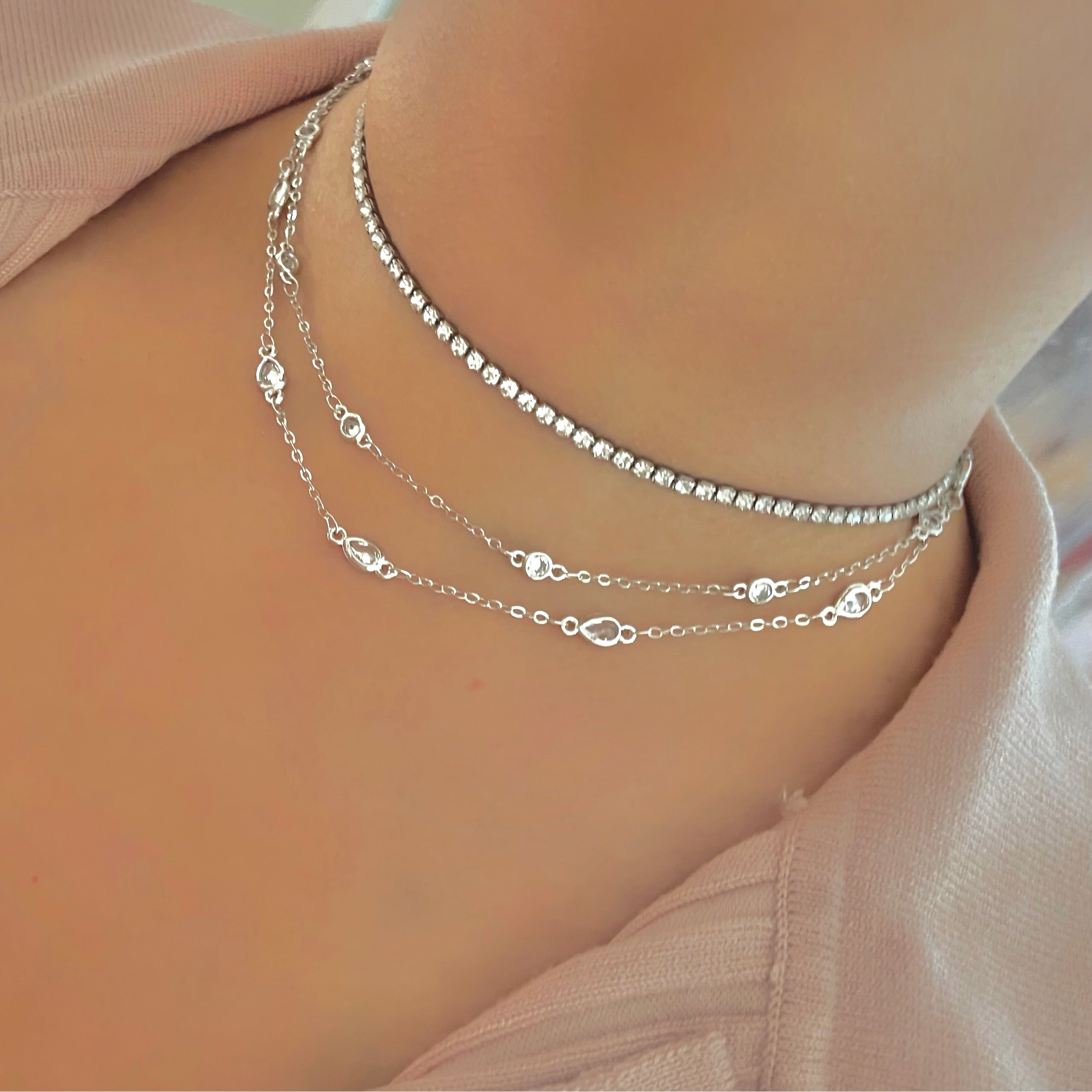 dainty crystal necklaces