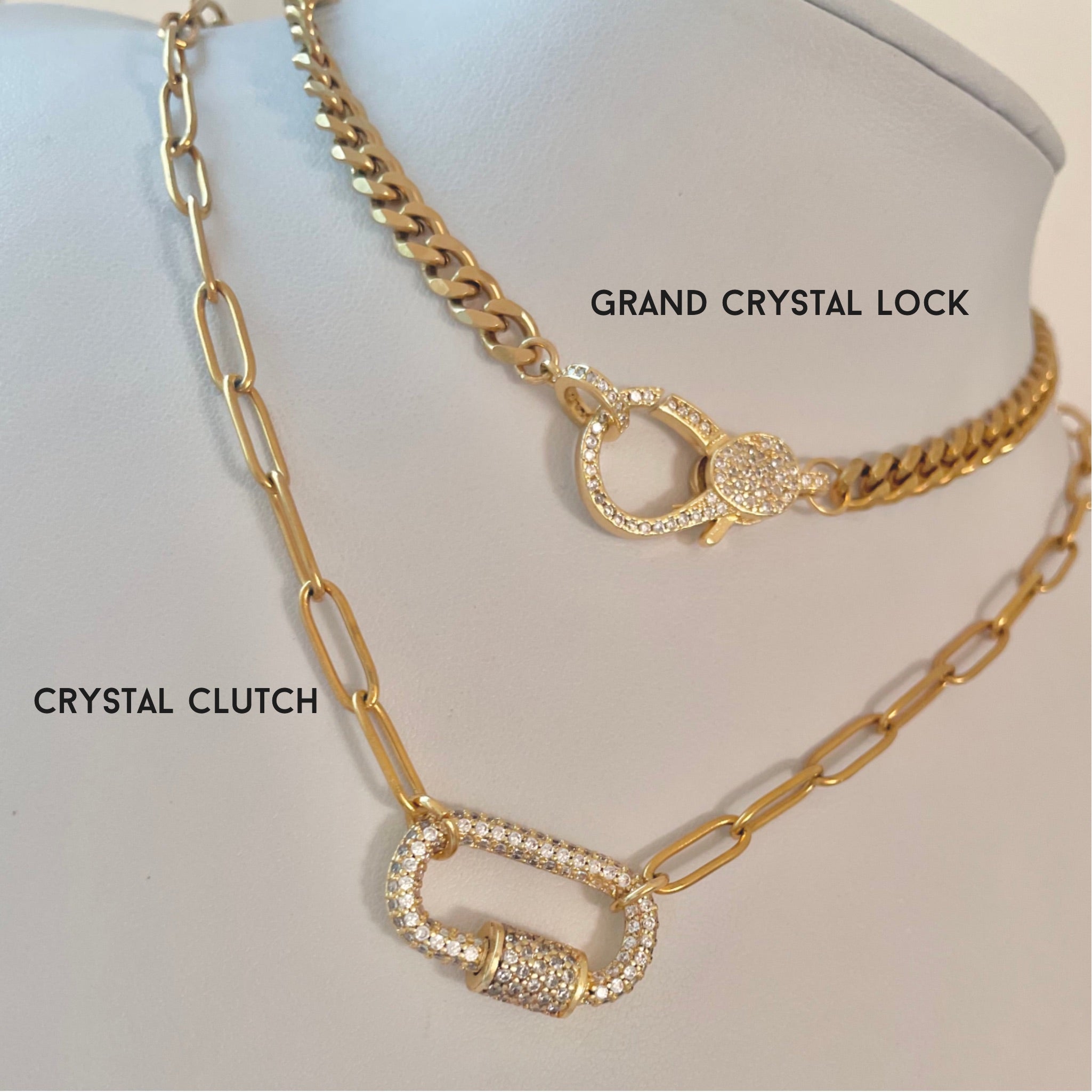 gold clasp necklaces with crystals