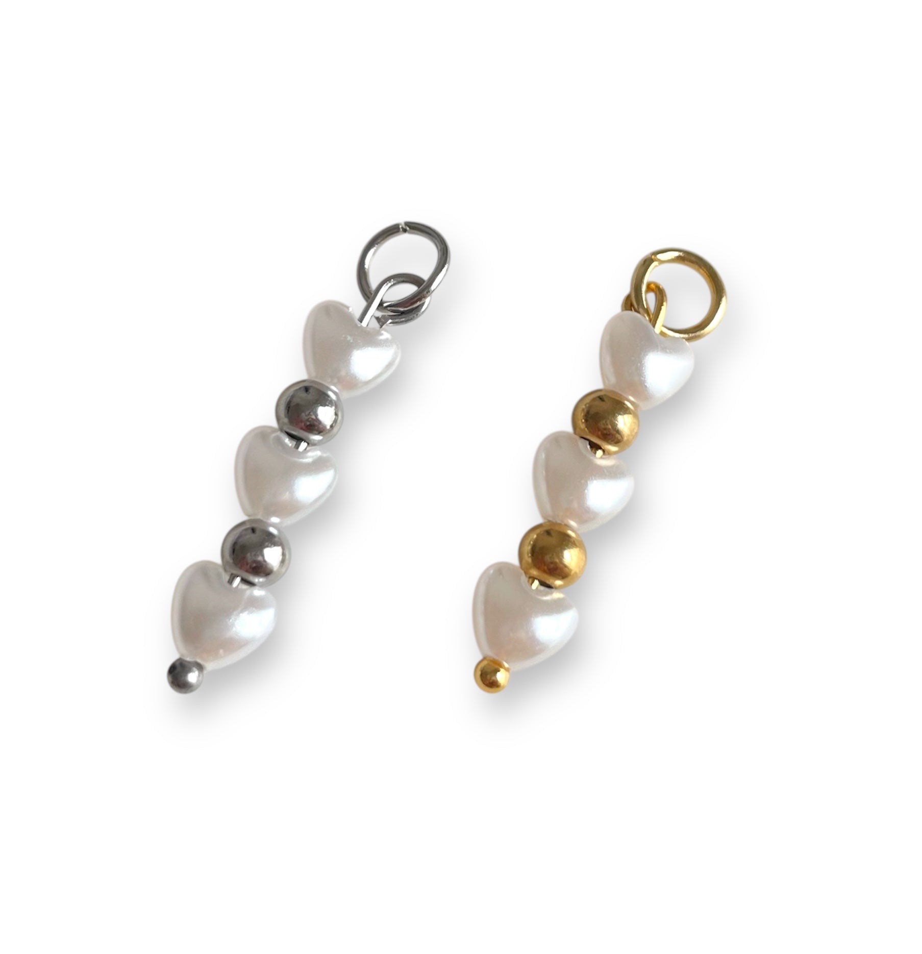Trio Pearl Hearts Charm