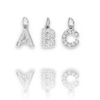 Silver Baby Crystal Initial Charm