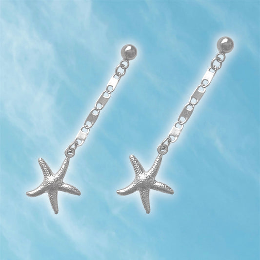 Starfish Earrings Silver