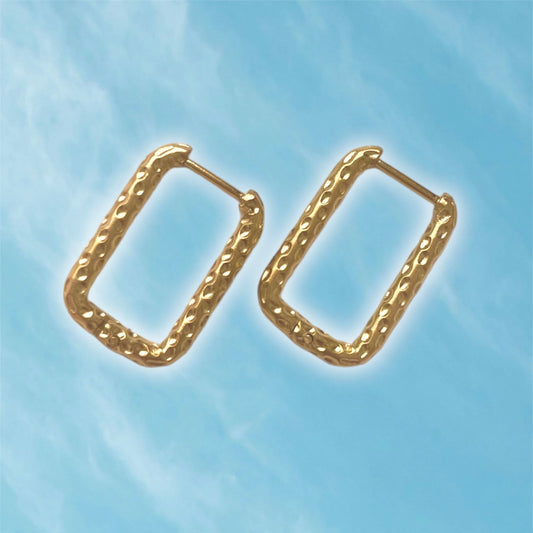 Island Girl Rectangle Hoops Gold