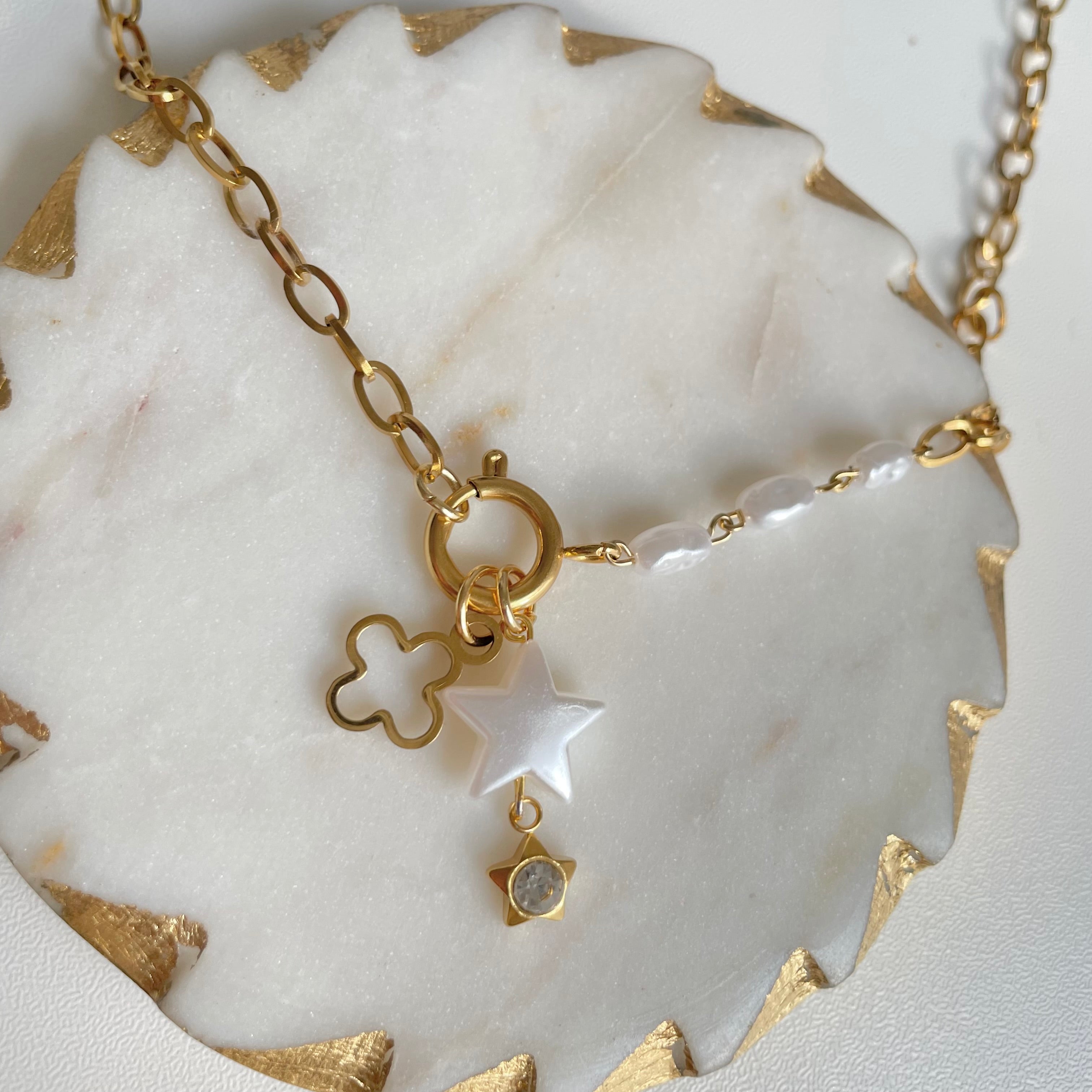 Starry Pearl Drop Charm