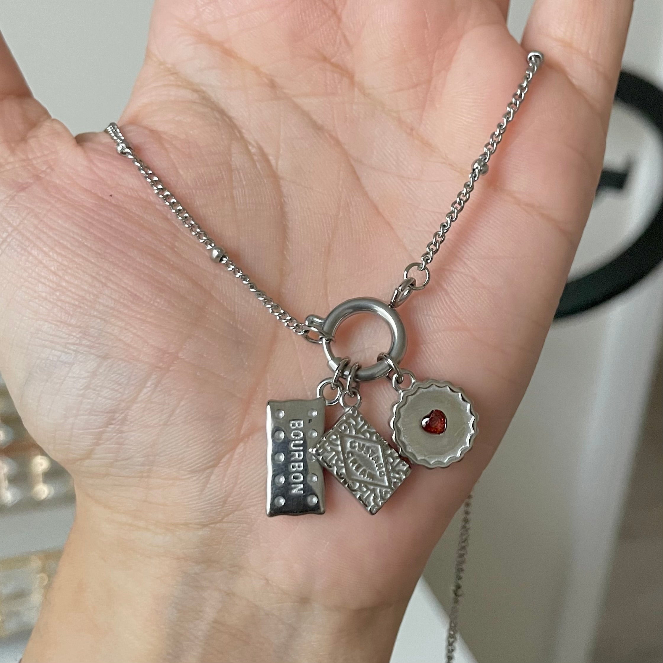 Silver Baby Bourbon Biscuit Charm