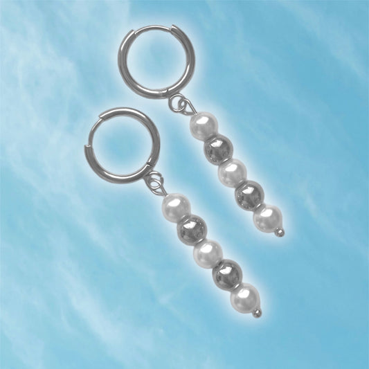 Pearl Lagoon Hoops Silver