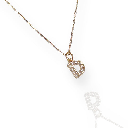 Floating Crystal Initial Necklace