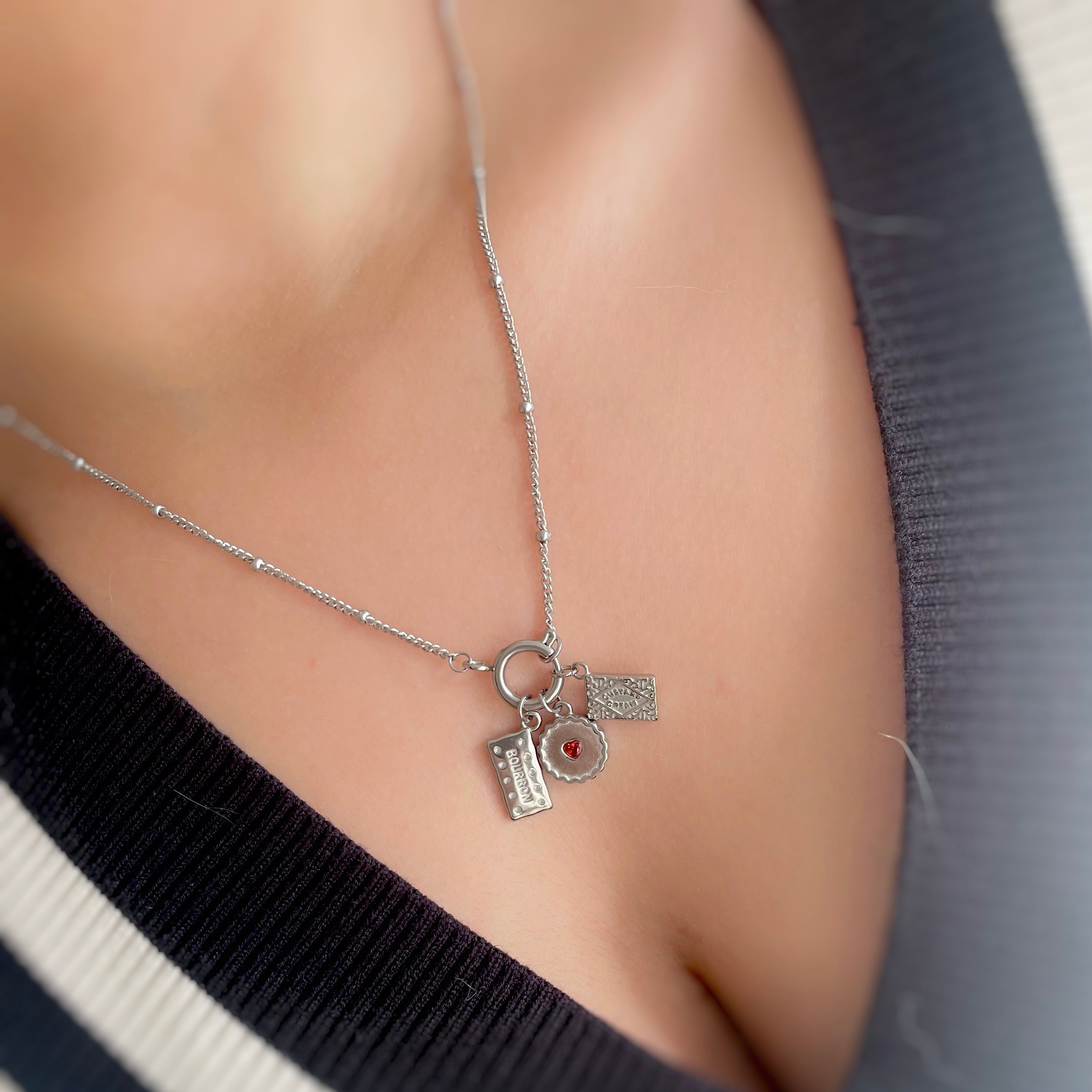 Silver Baby Bourbon Biscuit Charm