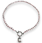 Blush Hour Bezel Necklace Silver