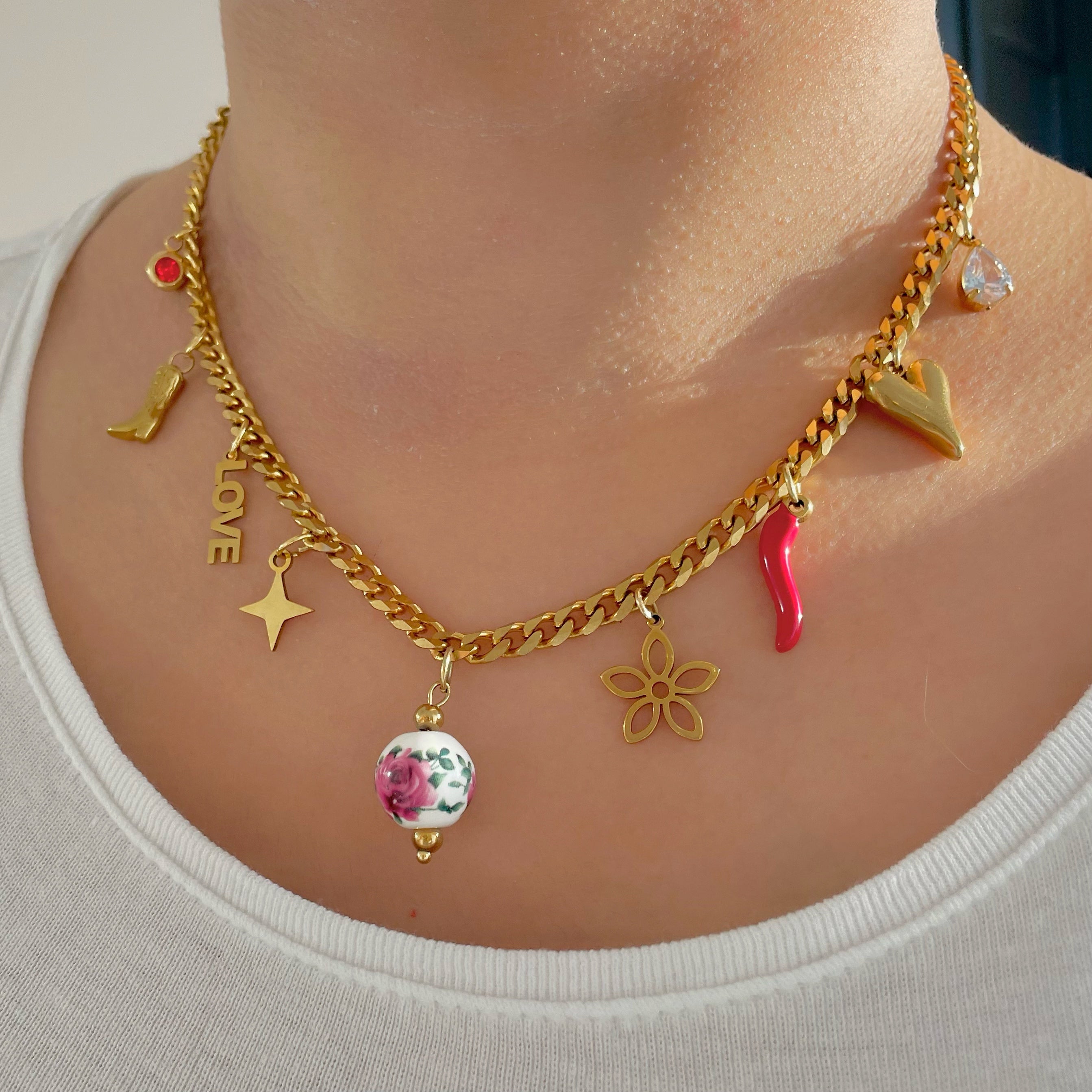 Multi Charm Necklace with charms