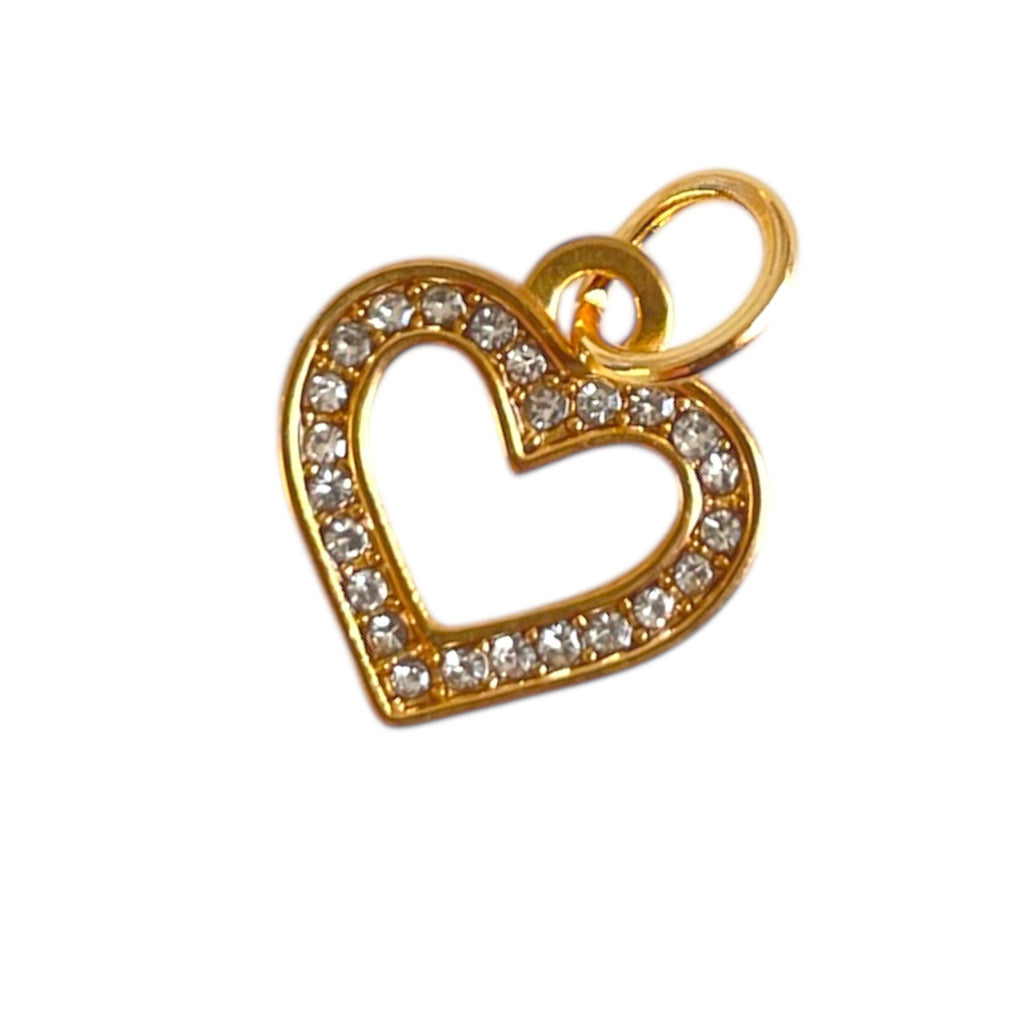 Gold Crystal Heart Charm
