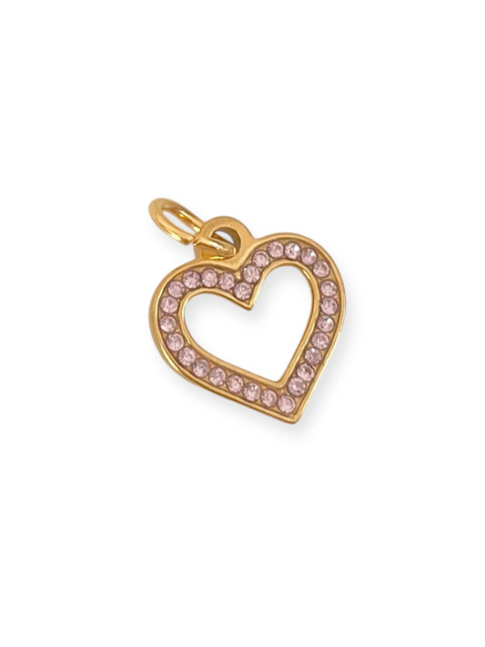 Gold Crystal Heart Charm