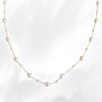 dainty pearl necklace in gold shopfairy uk small business
