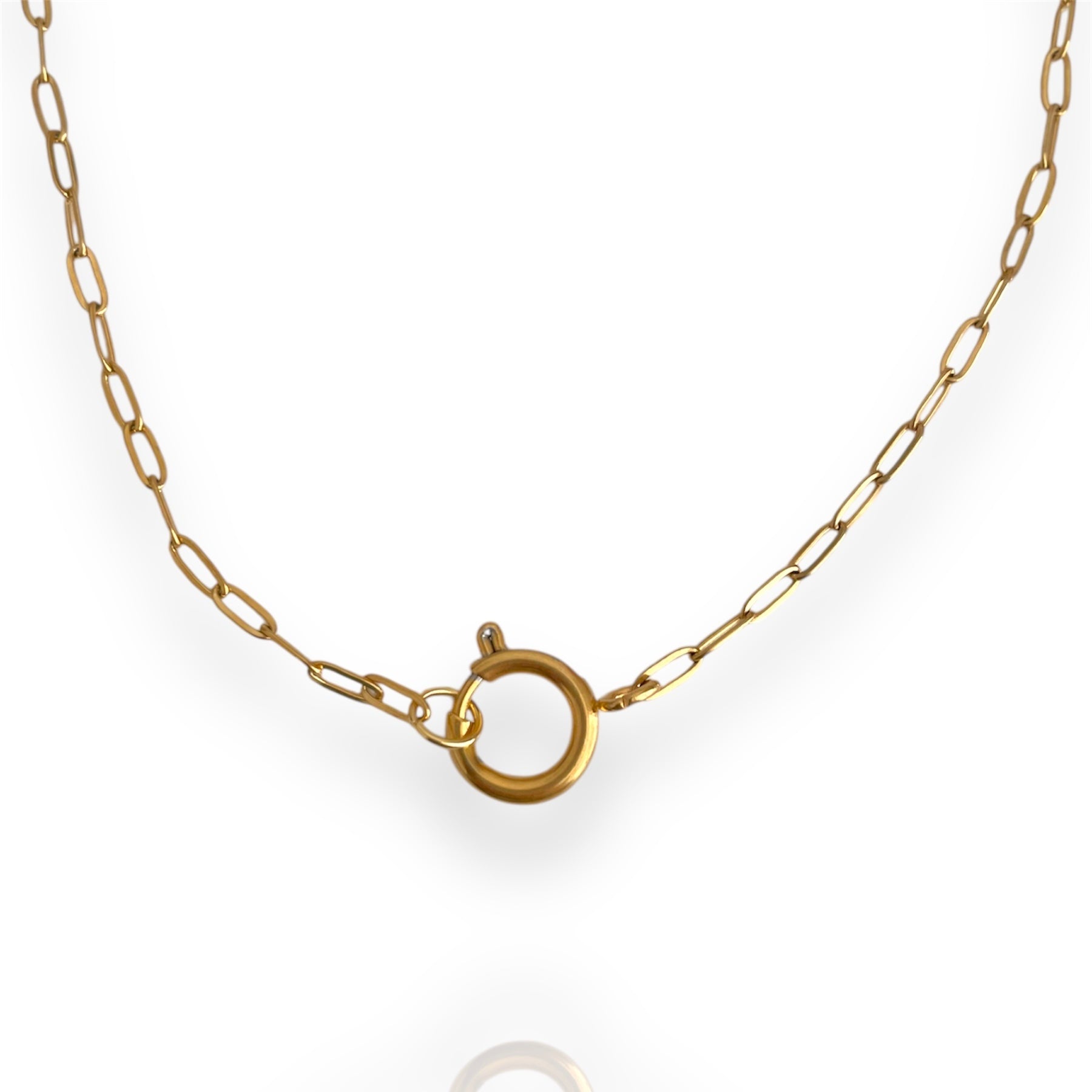 Dainty Link Charm Necklace Gold