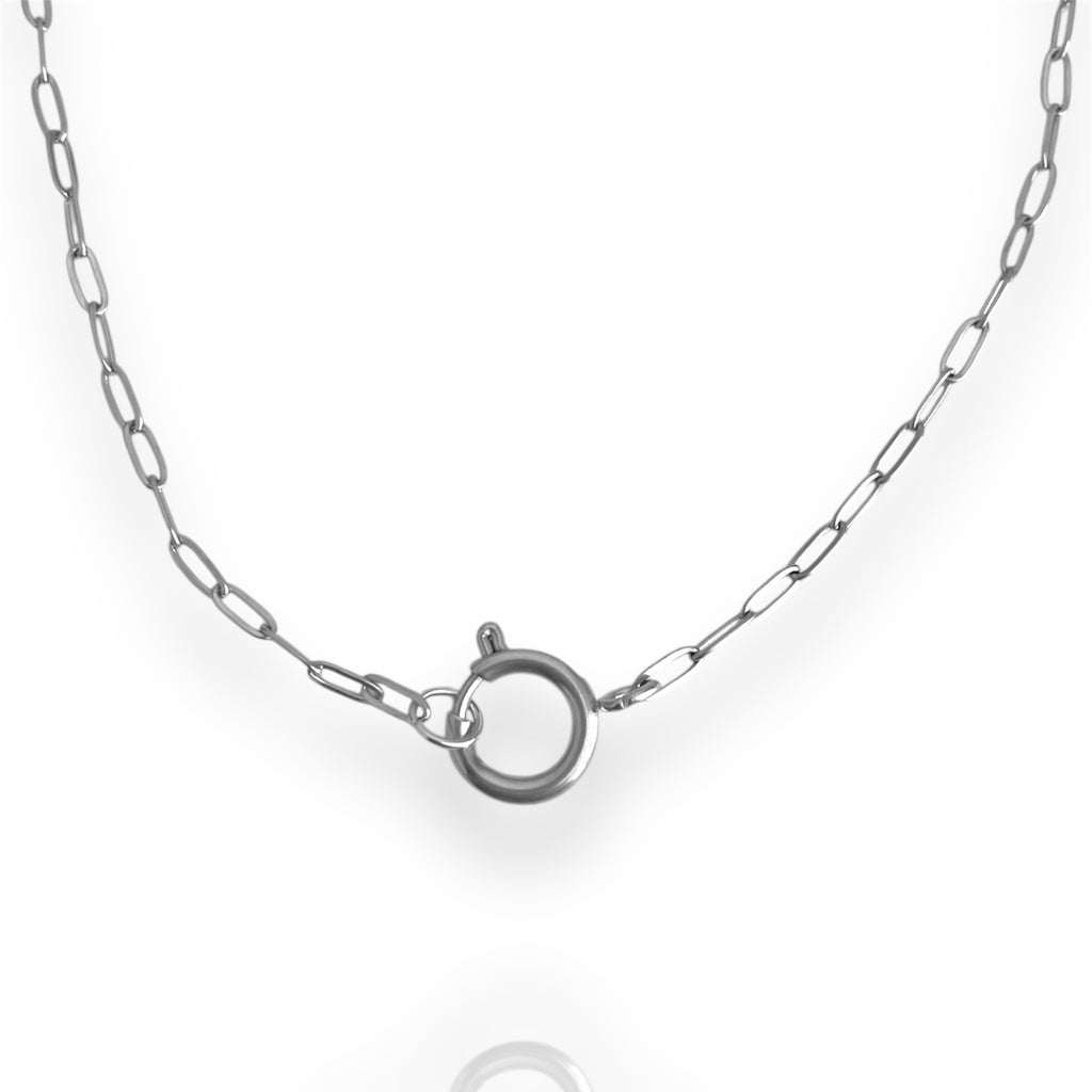 Dainty Link Charm Necklace Silver
