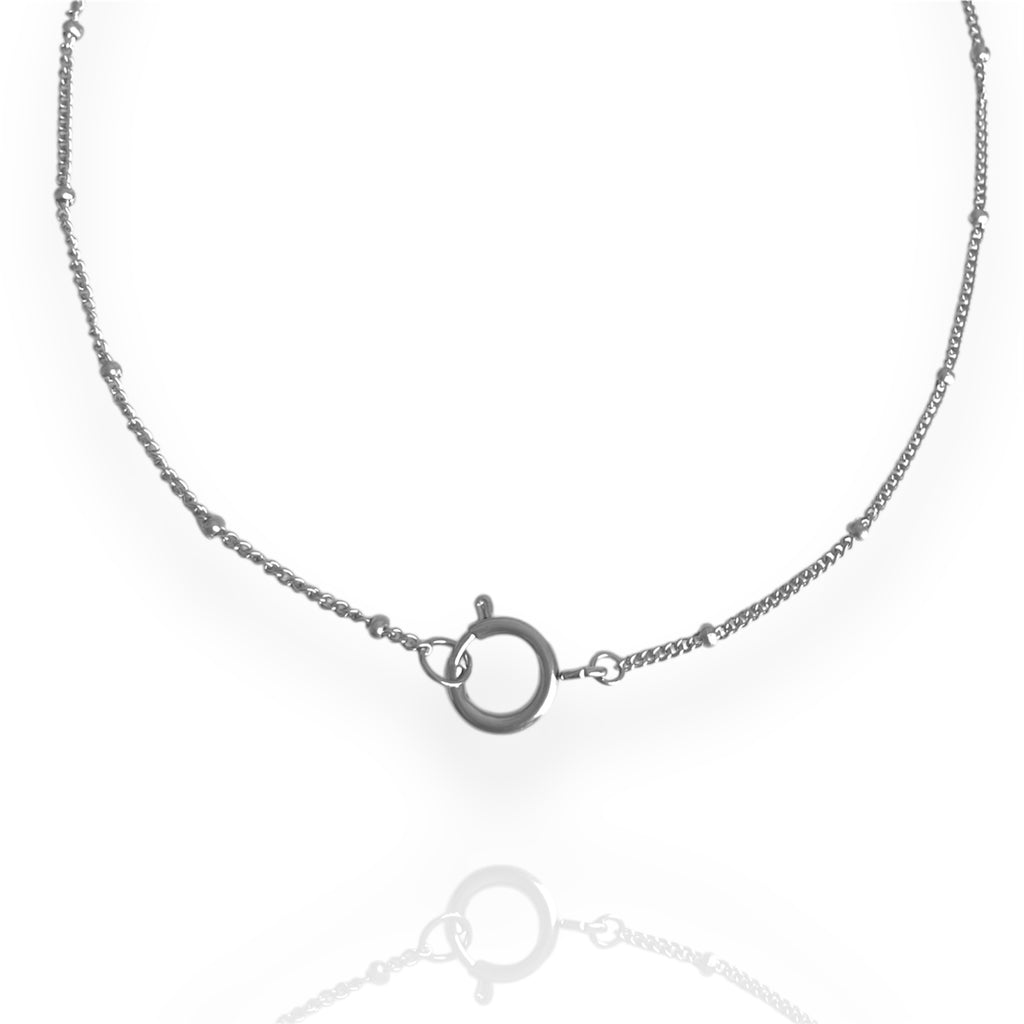 Dainty Satellite Charm Necklace Silver