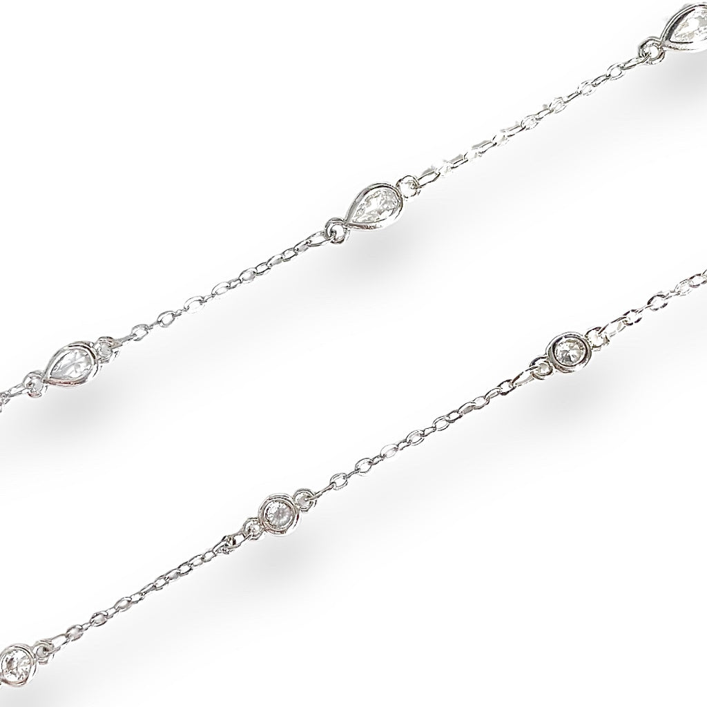 Dainty Crystal Necklaces Silver