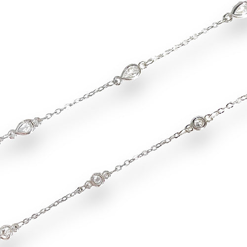 Dainty Crystal Necklaces Silver
