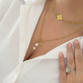 Dainty Satellite Charm Necklace Gold