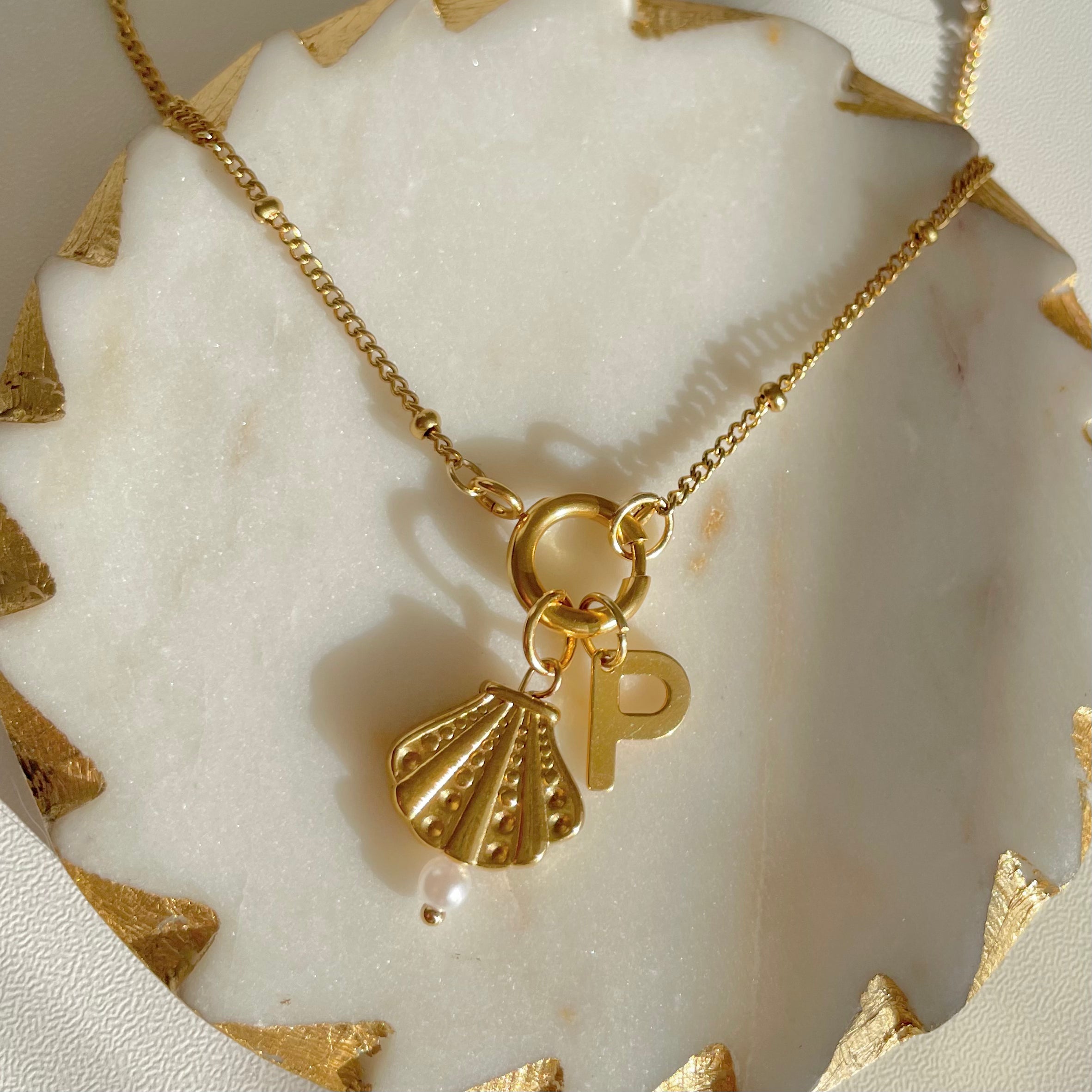 Dainty Satellite Charm Necklace Gold