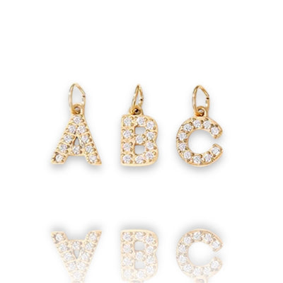 Gold Baby Crystal Initial Charm
