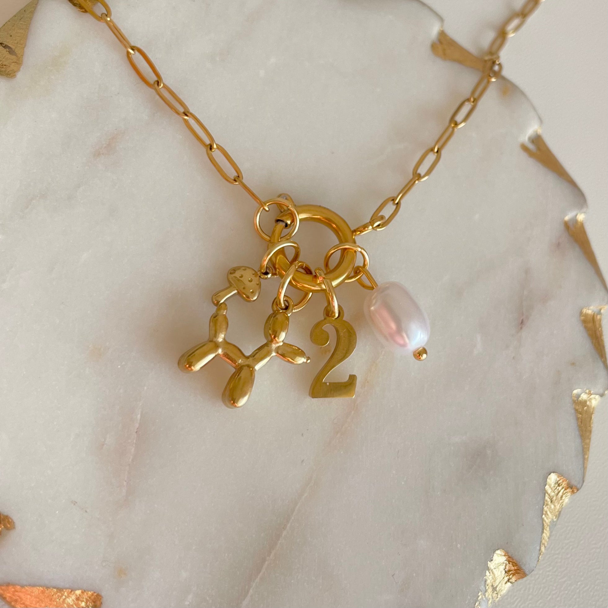 Gold Number Charms