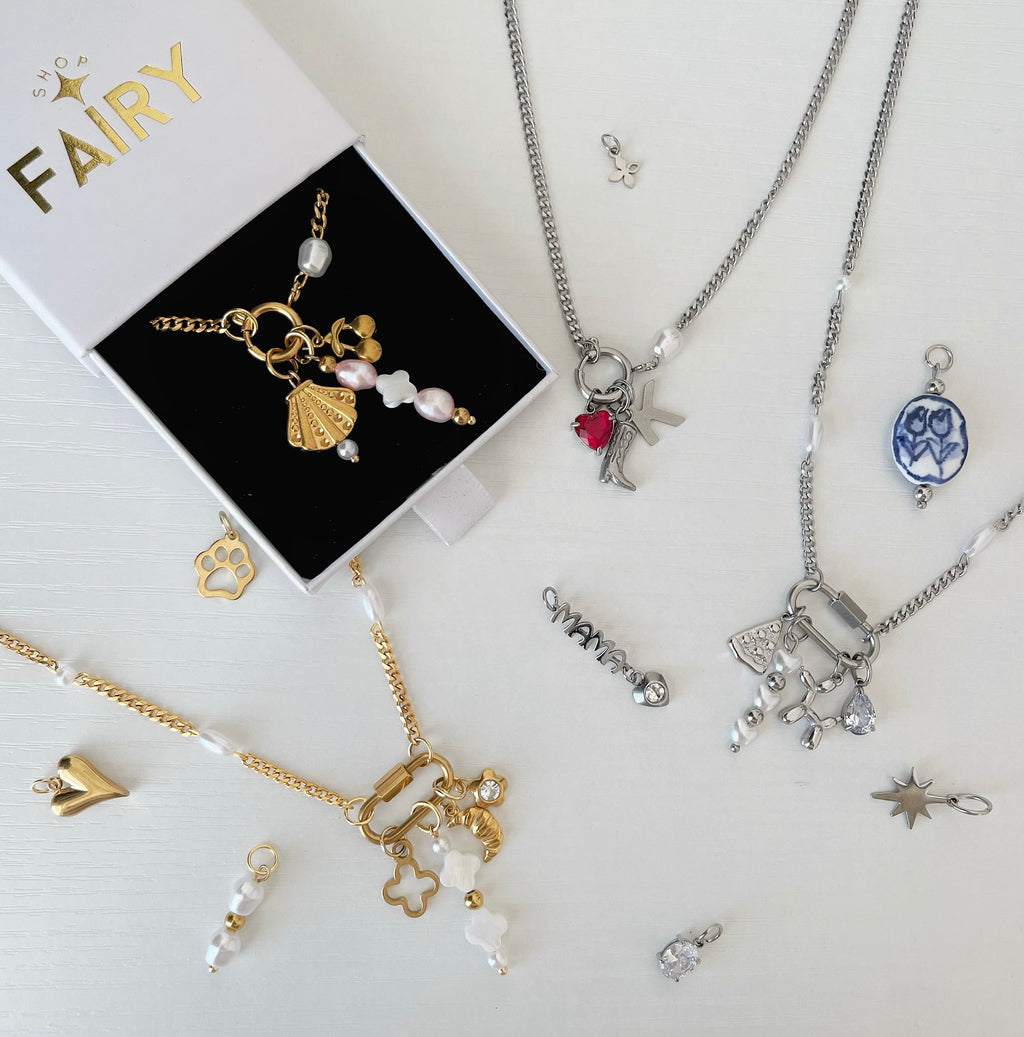 Single Pearl Charm Necklace Gold