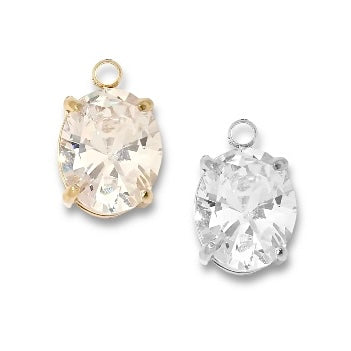 Oval Crystal Charm