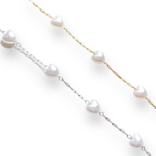 Honey Heart Pearl Necklace