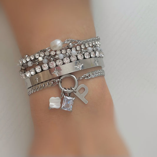 Gleaming Charm Bracelet Silver