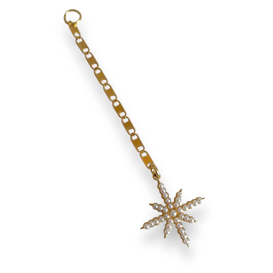 Gold Pearl Star Lariat Charm