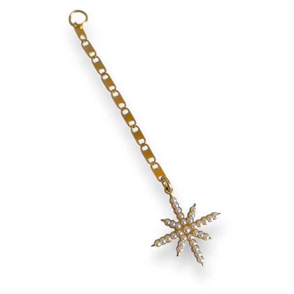 Gold Pearl Star Lariat Charm