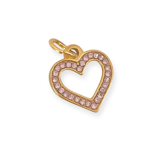 Gold Crystal Heart Charm