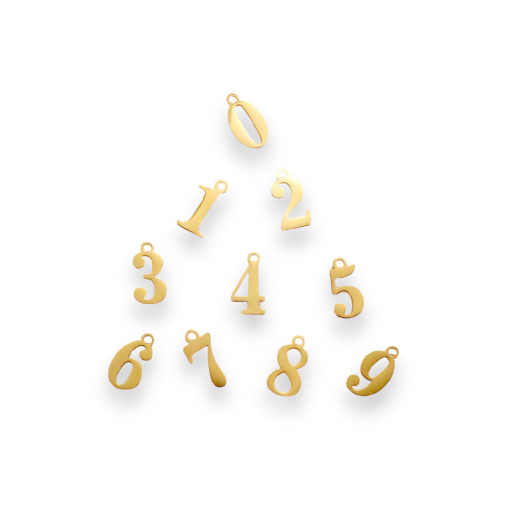Gold Number Charms