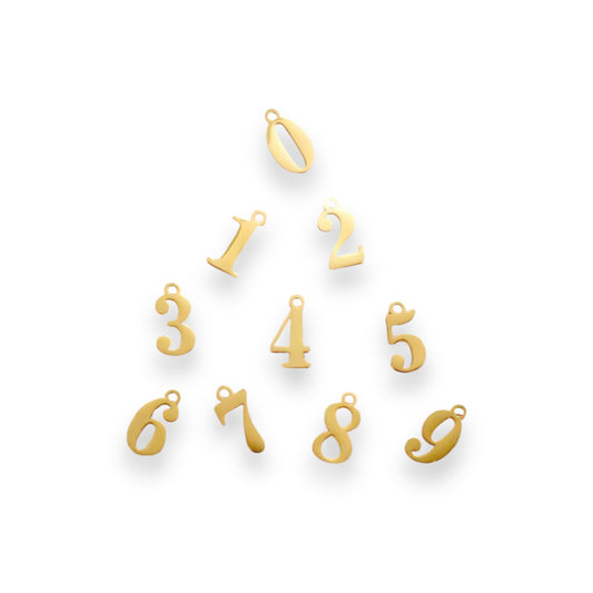 Gold Number Charms