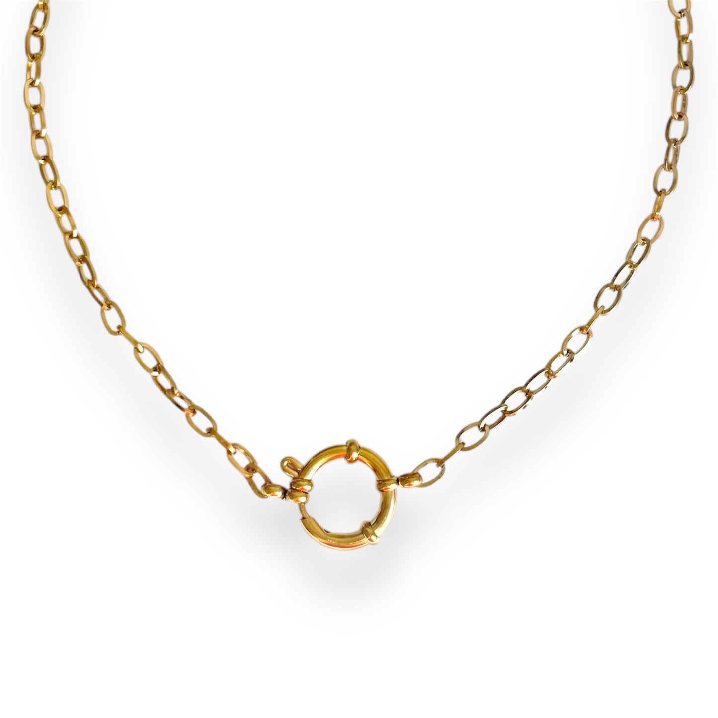Grand Link Charm Necklace Gold