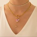Grand Cuban Charm Necklace Gold