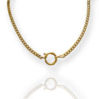 Grand Cuban Charm Necklace Gold