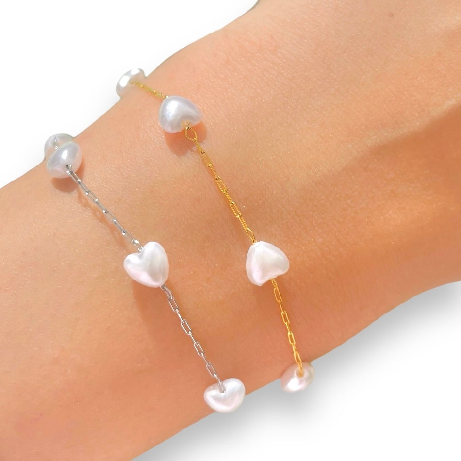 Heart Pearl Bracelet